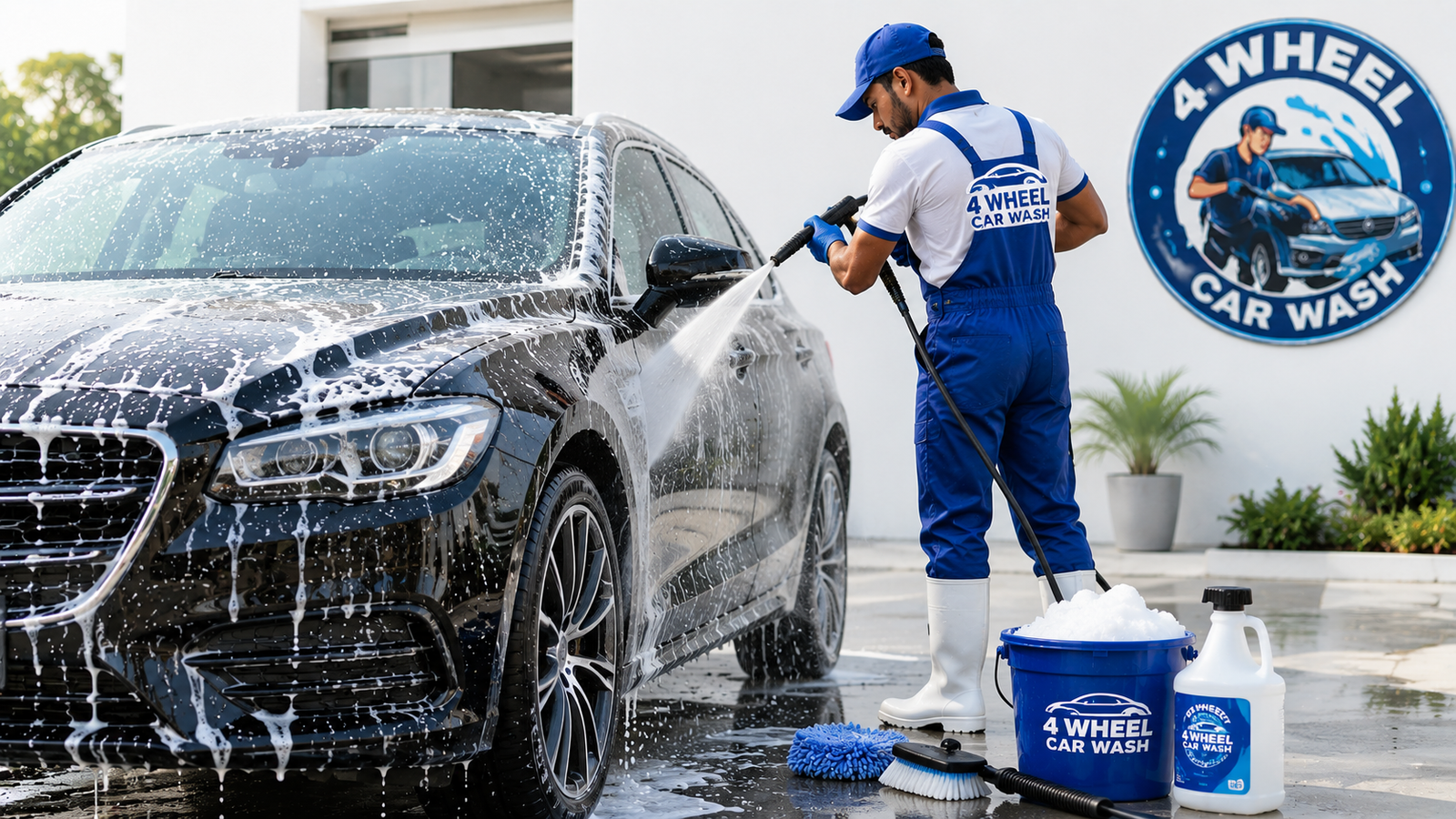 Professional car wash at doorstep